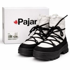PAJAR Travita White Black Quilted Winter Boots Women’s 8 Medium NIB